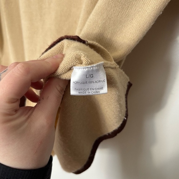 🎉4/30$🎉 Vintage 2-Piece Beige & Brown Cardigan Sweater & Floral Beaded 🤎 - Picture 6 of 8